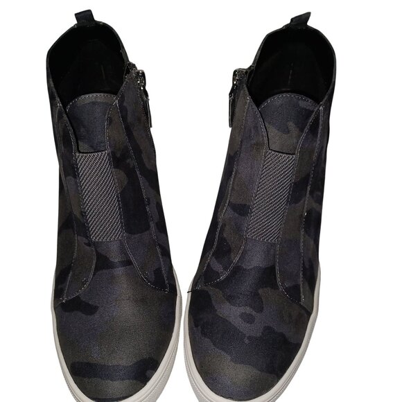 Mia Christie Suede Grey Camo Hidden Wedge Shoe Sneakers Booties Womens Size 10 M - Picture 10 of 15